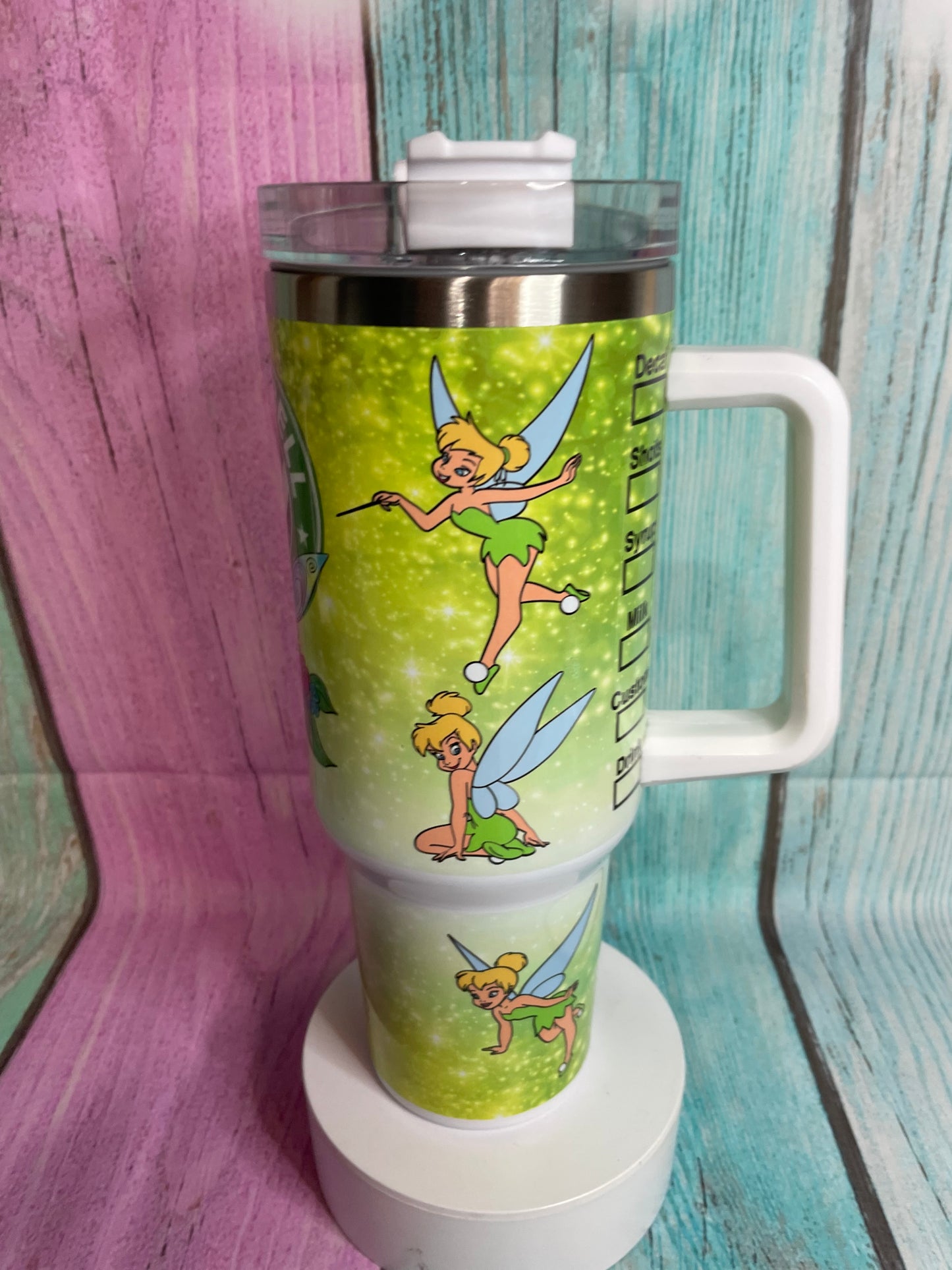 Tinkerbell Design 40oz insulated Stainless Steel Tumbler Hot & Cold