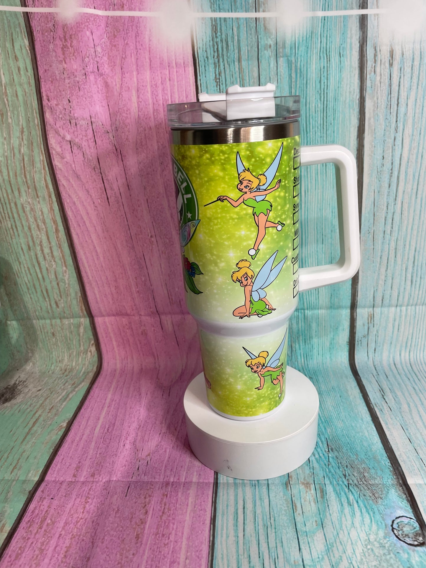 Tinkerbell Design 40oz insulated Stainless Steel Tumbler Hot & Cold