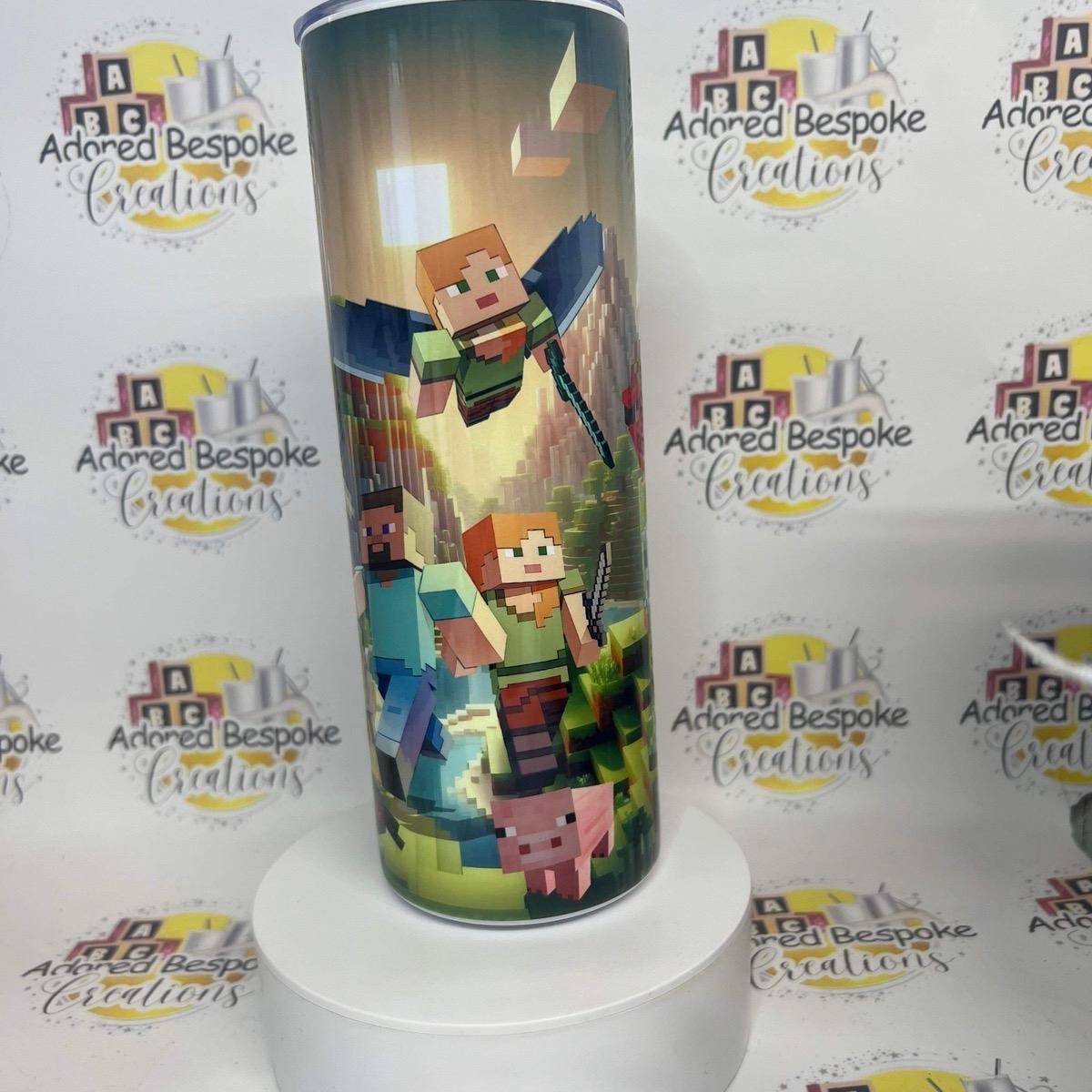 Minecraft 20oz tumbler with straw Drinkware Water Bottles Stainless Steel Portable Washable Reusable