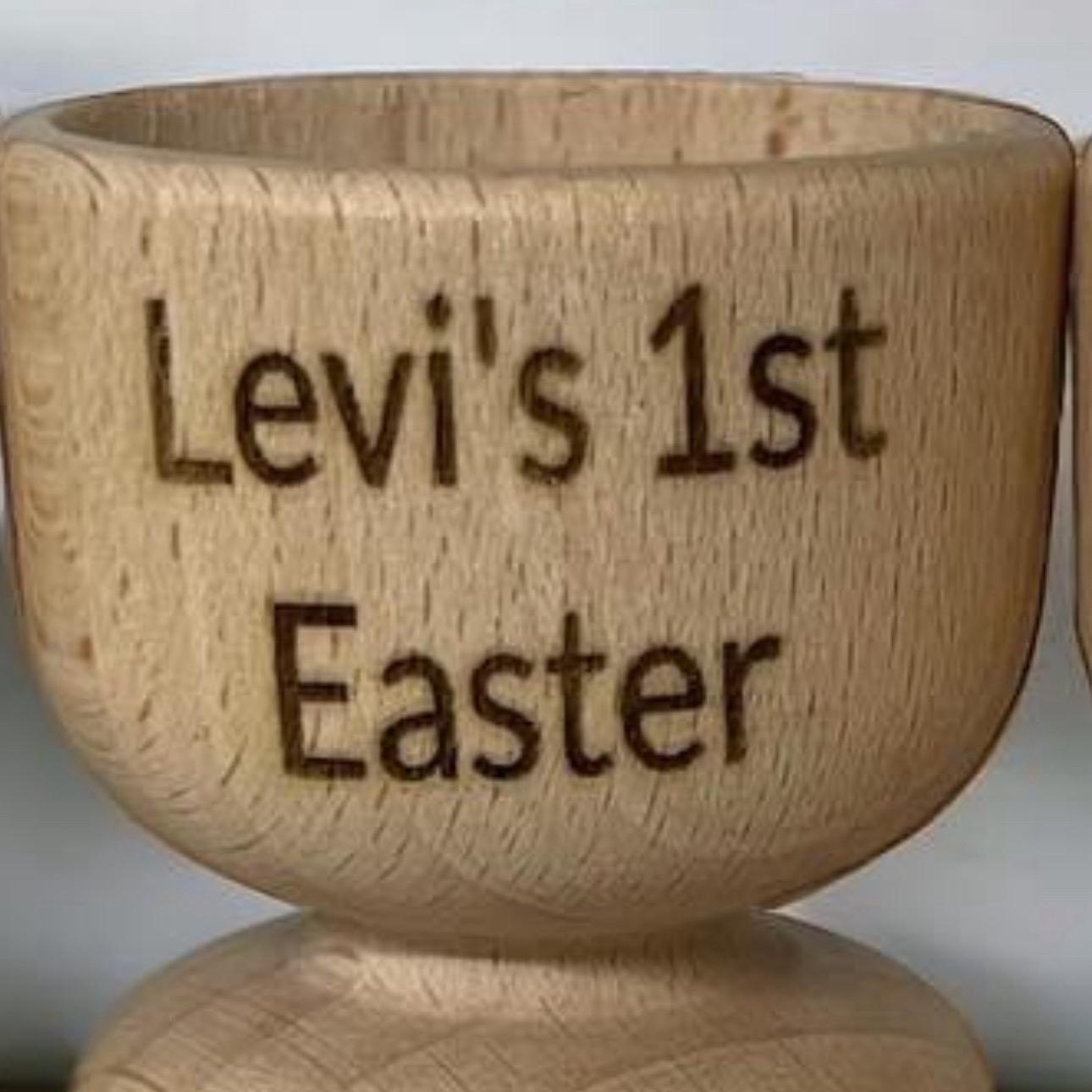 Personalised wooden egg cups - Breakfast Drinkware Engraved