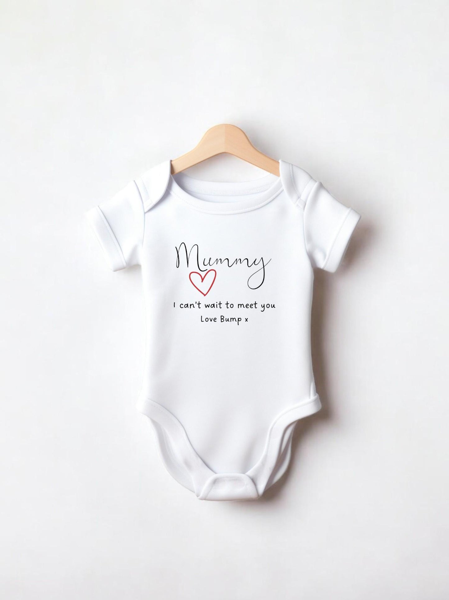 Mummy Baby Vest from Bump, Mummy - I can't wait to meet you love bump - beautiful slogan for new mummies