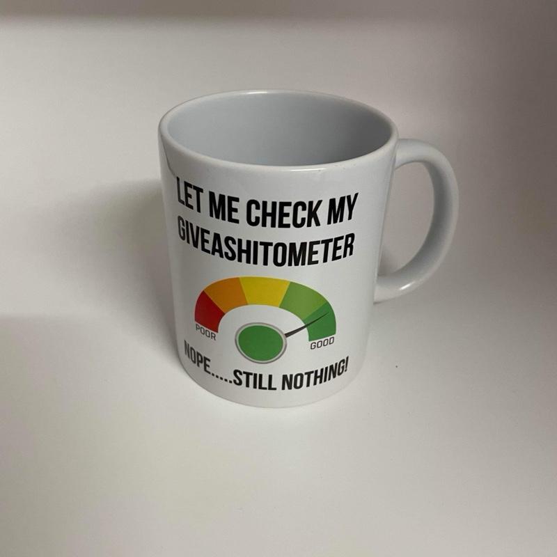 Funny Givash*tameter Mug - Perfect Work Mug for Coffee and Tea - Drinkware, Cup