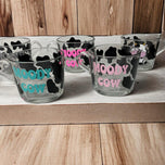 Moody Cow glass coffee mugs Drinkware Tea Cow Print Cup Stylish