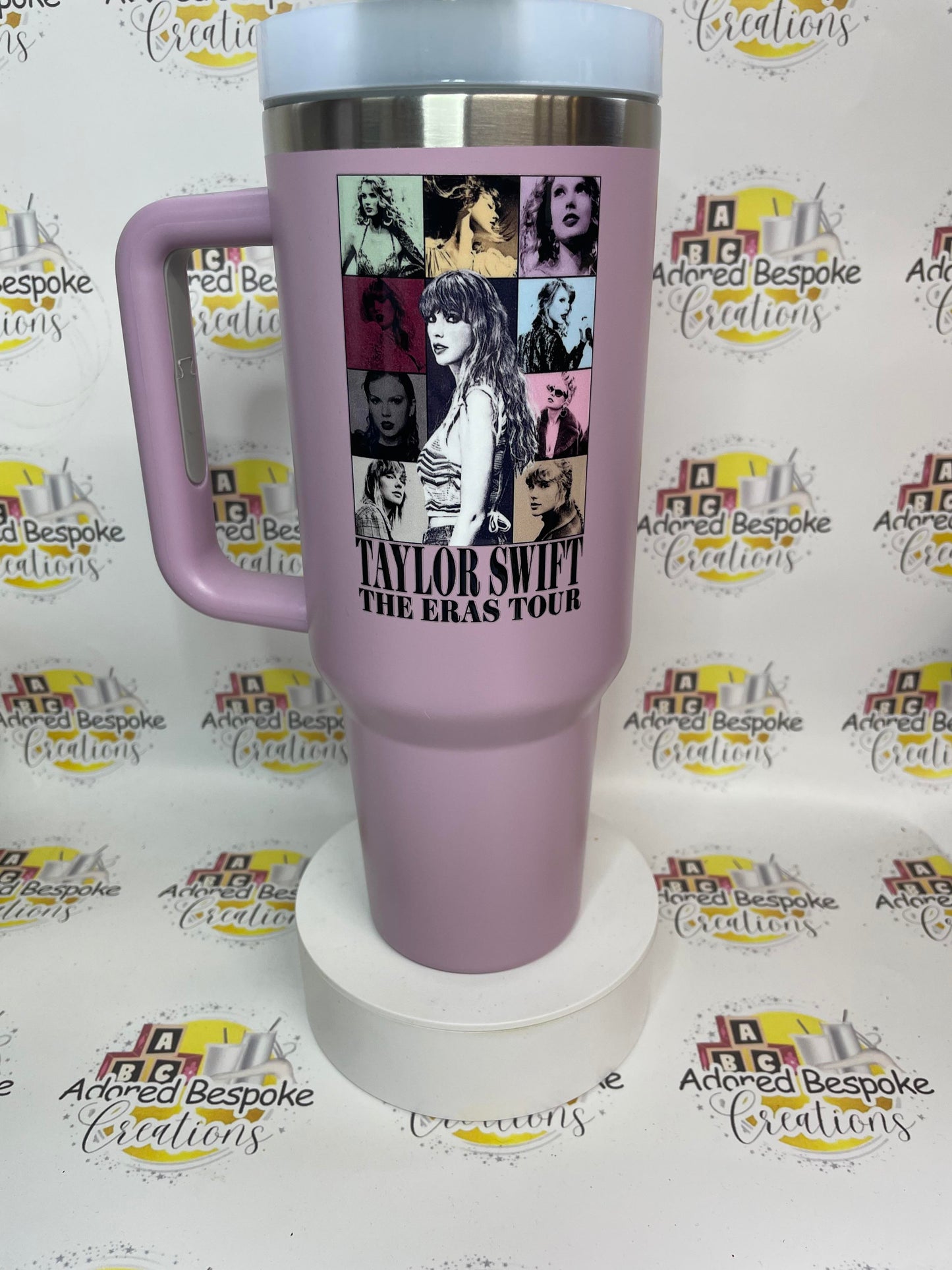 Taylor swift Eras Tour 40oz flask with handle lid and straw, water bottle. Swiftie.