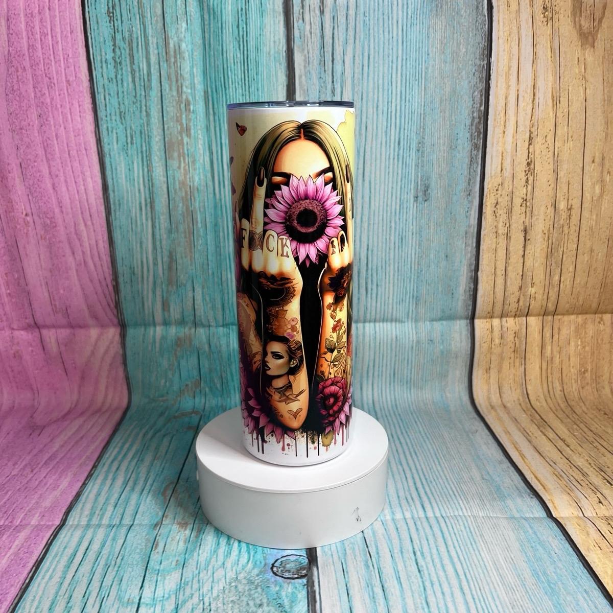 Explicit F this F Everything 20/30oz Skinny Stainless Steel Tumbler with Lid and Straw - Flask, Drinkware
