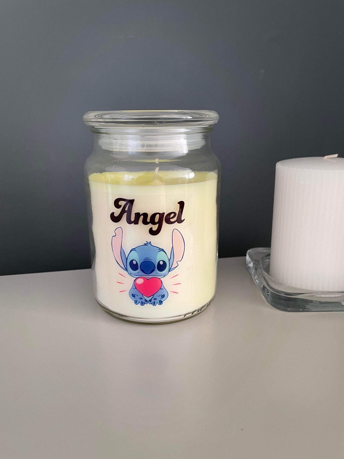 Personalised stitch candle, Stitch, Candle