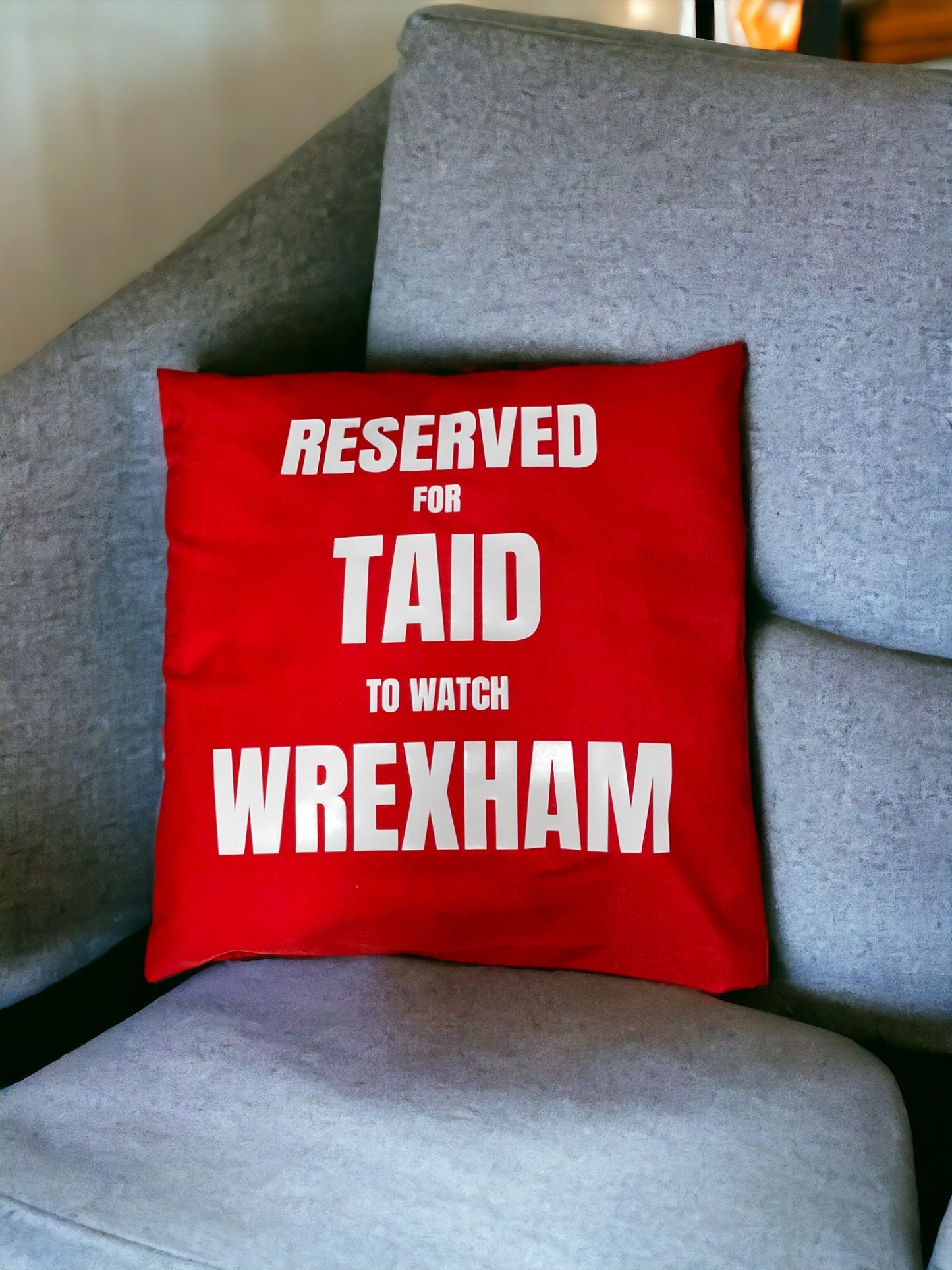 Football Fan Cushion - Wrexham AFC, Wrexham Fan, Wrexham Football Club