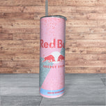 Pink red bull naughty b*tch 20oz skinny tumbler stainless steel
