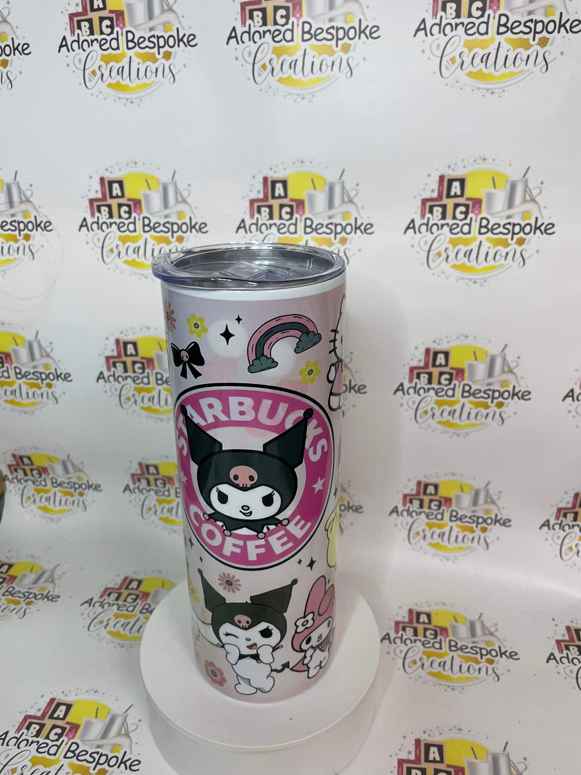 Hello kitty stainless Steele tumbler with lid and straw