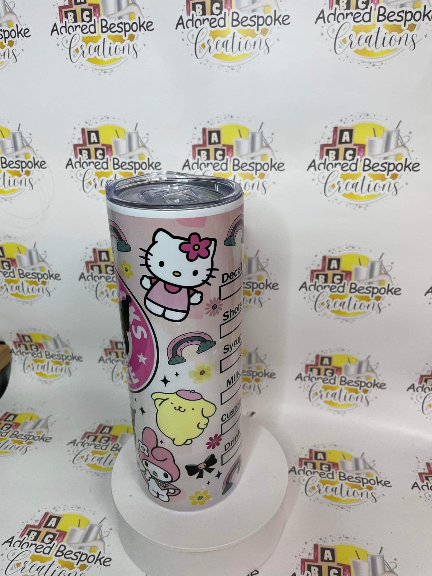 Hello kitty stainless Steele tumbler with lid and straw