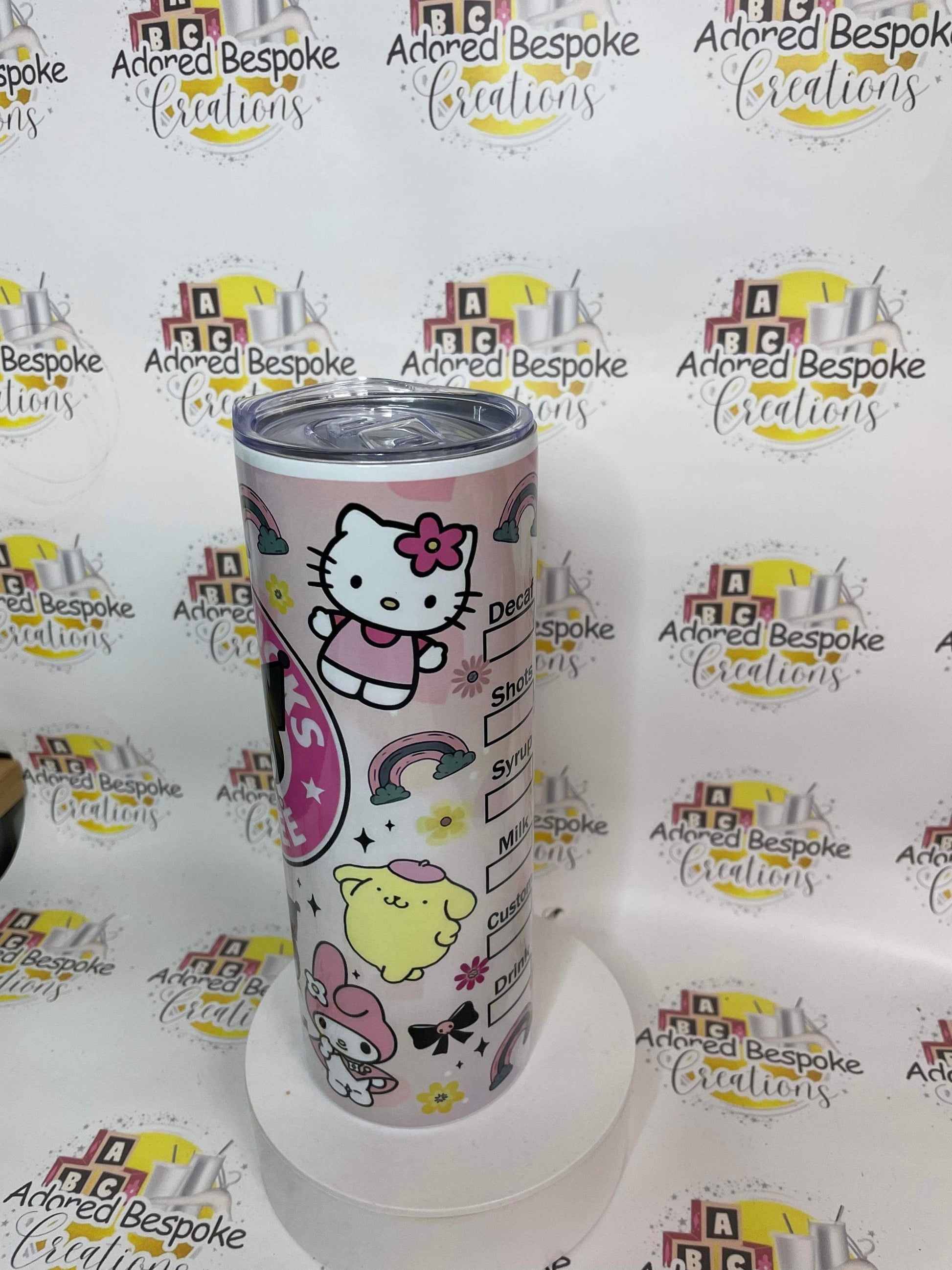 Hello kitty stainless Steele tumbler with lid and straw
