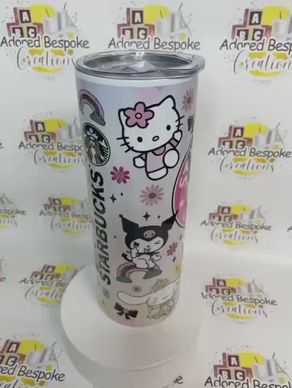 Hello kitty stainless Steele tumbler with lid and straw