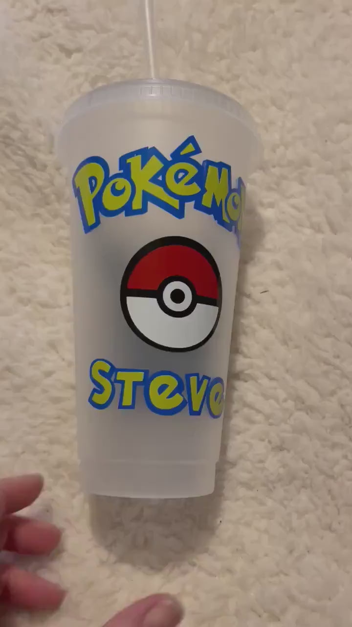 Pokémon Starbucks style cold cup Pikachu personalised